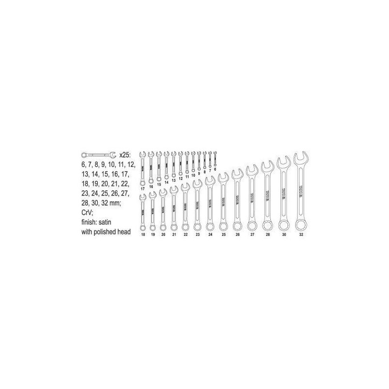 YATO KLUCZE PLASKO-OCZKOWE 6-32 25SZT YT-0365