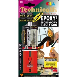 TECHNICQLL EPOXY GLUE 1 MIN. COLORLESS 2X12ML E-358